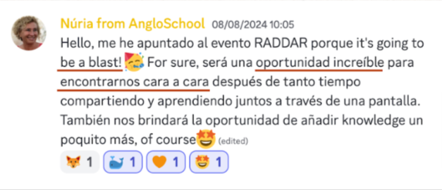 Testimonio de una asistente